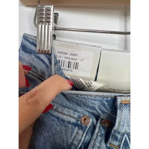 NWT Agolde Wilder Whiplash Midrise Comfort Straight Leg Jeans Blue Size: 27 - Picture 5 of 8